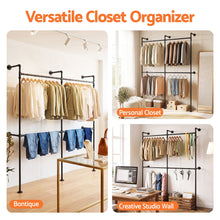 Load image into Gallery viewer, Artiss Industrial Pipe Clothing Rack Garment Clothes Display Stand Wall Mounted
