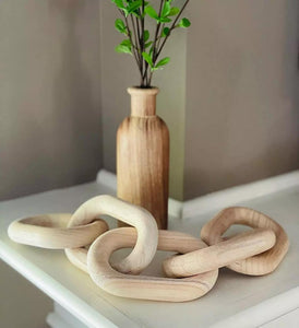 Chain feature homeware Natural Wooden Chain 5-Link