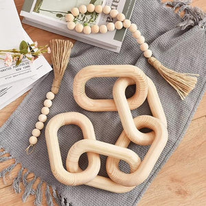 Chain feature homeware Natural Wooden Chain 5-Link