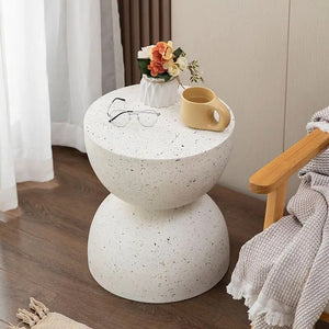 Tablua Australia 42cm Terrazzo Side Table Stool Speckle White Outdoor Side Table or Garden Stool