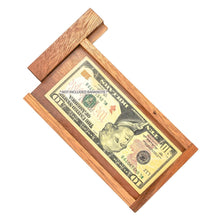 Load image into Gallery viewer, Hidden money gift: Wooden Puzzle Box- Hide your gift and see if they can open it using Hidden Compartments - Sliding Door
