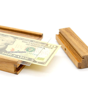 Hidden money gift: Wooden Puzzle Box- Hide your gift and see if they can open it using Hidden Compartments - Sliding Door