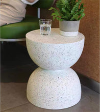 Load image into Gallery viewer, Tablua Australia 42cm Terrazzo Side Table Stool Speckle White Outdoor Side Table or Garden Stool
