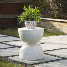 Load image into Gallery viewer, Tablua Australia 42cm Terrazzo Side Table Stool Speckle White Outdoor Side Table or Garden Stool
