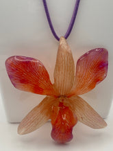 Load image into Gallery viewer, Orange Orchid Dendrobium Real Flower Necklace

