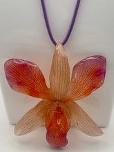 Load image into Gallery viewer, Orange Orchid Dendrobium Real Flower Necklace
