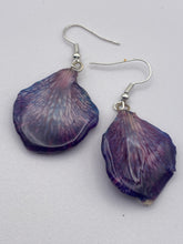 Load image into Gallery viewer, Real Flower Orchid Petal Earrings – Vibrant Purple Flower Botanical Jewelry

