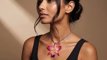 Load image into Gallery viewer, Pink Catalina Orchid Real Flower Necklace_CT M Pink
