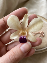 Load image into Gallery viewer, Orchid Dendrobium Real Flower Necklace White
