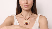 Load image into Gallery viewer, White Purple Orchid Dendrobium Real Flower Necklace pendant and chord
