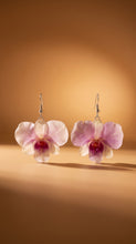 Load image into Gallery viewer, Real Flower Orchid Petal Earrings – Vibrant Round Blue Flower Botanical Jewelry Miscellaneous
