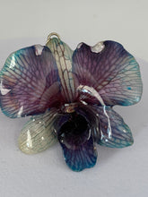 Load image into Gallery viewer, Real Flower Orchid Petal Earrings – Vibrant Round Flower Botanical Jewelry
