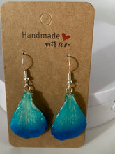 Load image into Gallery viewer, Real Flower Orchid Petal Earrings – Vibrant Round Blue Flower Botanical Jewelry Miscellaneous
