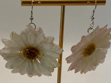 Load image into Gallery viewer, Real Flower Orchid Petal Earrings – Vibrant Creame Round Flower Botanical Jewelry
