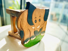 Load image into Gallery viewer, Children&#39;s Wooden Stool ELEPHANT FACE Themed Chair Toddlers Step sitting Stool
