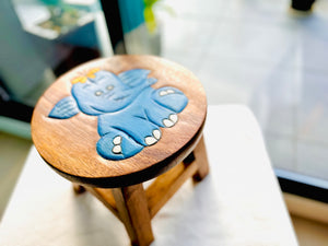 Children's furniture Stool Blue Baby ELEPHANT for Toddlers Step sitting Stool.