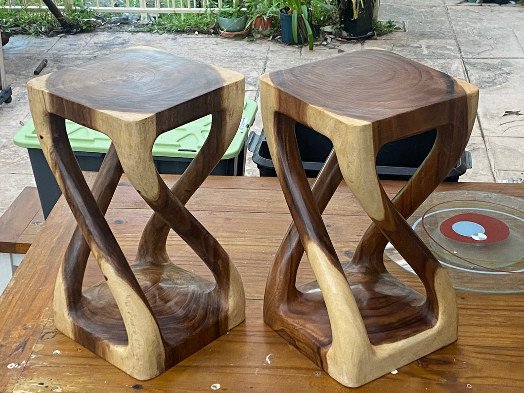 Double twist Vine stool side table Acacia wood Side Table/Corner Table Bar stool-50 cm height