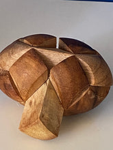 Load image into Gallery viewer, Fathers Day gift_ Brain teaser puzzle Football shape natural wood- can Dad put it back together
