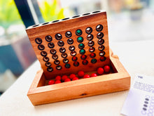 Load image into Gallery viewer, 4 IN A ROW GAME Connect four board game with marbles-ready for travel.
