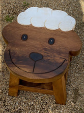 Load image into Gallery viewer, Kids furniture Wooden Stool SHEEP Themed Chair Toddlers Step sitting Stool
