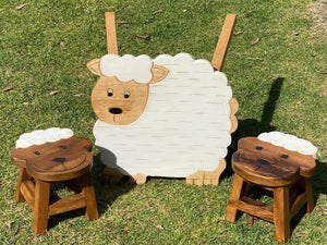 Children’s wooden sheep lamb table Shaun the Sheep theme