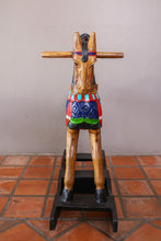 Load image into Gallery viewer, Rocking horse handmade solid wood-beautiful hand painted detail-very unique
