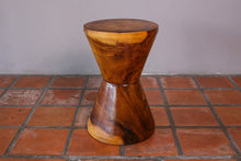 Load image into Gallery viewer, Side table, drinks table hourglass shaped carved from wood or stool bedside side
