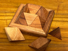 Load image into Gallery viewer, Triangle Pyramid wood 9 piece puzzle 3D hand made wooden Puzzles - mini size for kids, adults and travel
