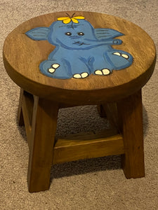 Children's furniture Stool Blue Baby ELEPHANT for Toddlers Step sitting Stool.