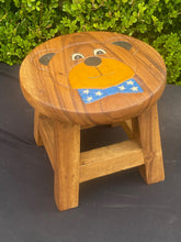 Load image into Gallery viewer, Children&#39;s Wooden Stool Teddy BEAR Chair Toddlers Step sitting Stool
