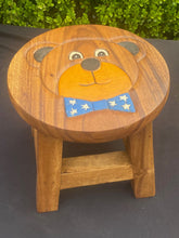 Load image into Gallery viewer, Children&#39;s Wooden Stool Teddy Airplane Toddlers Step sitting Stool
