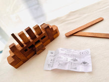 Load image into Gallery viewer, Brainteaser puzzle - 3D Interlocking boat wooden puzzle.
