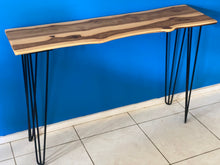 Load image into Gallery viewer, Console hall entrance table handmade from Cypress Australian timber -110cm length with minimalist legs
