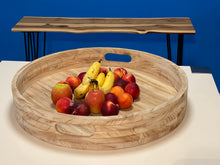 Load image into Gallery viewer, Wooden Round Fruit Bowl Serving Board Tray Platter-Large 60 cm across
