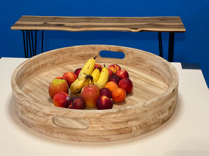 Wooden Round Fruit Bowl Serving Board Tray Platter-Large 60 cm across
