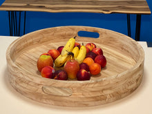 Load image into Gallery viewer, Wooden Round Fruit Bowl Serving Board Tray Platter-Large 60 cm across

