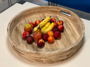 Wooden Round Fruit Bowl Serving Board Tray Platter-Large 60 cm across