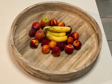 Load image into Gallery viewer, Wooden Round Fruit Bowl Serving Board Tray Platter-Large 60 cm across
