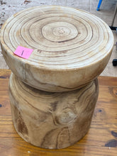 Load image into Gallery viewer, Side timber drinks Table, Stool or Plant pot of Paulownia wood - Mushroom hourglass design_Model17
