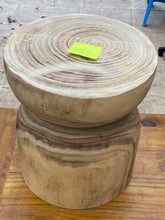 Load image into Gallery viewer, Side timber drinks Table, Stool or Plant pot of Paulownia wood - Mushroom hourglass design_Model77
