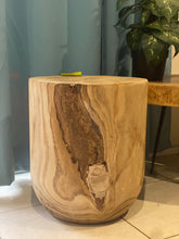 Load image into Gallery viewer, Side timber drinks Table, Stool or Plant pot of Paulownia wood design_Model03.
