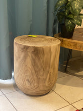 Load image into Gallery viewer, Side timber drinks Table, Stool or Plant pot of Paulownia wood design_Model04
