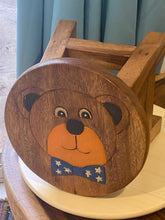 Load image into Gallery viewer, Children&#39;s Wooden Stool BEAR face Toddlers Step sitting Stool.
