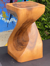 Load image into Gallery viewer, Single twisted stool-50 cm height Raintree Wood Stool/Corner side Table/Lamp Table Carved out of a Whole Tree Trunk.
