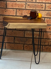 Load image into Gallery viewer, Side Table Live Edge Wooden Corner Table, Plant or book Stand Raintree Wood-OS64
