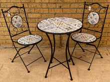 Load image into Gallery viewer, Outdoor Table And Chairs Set Mosaic Bistro Setting Balcony Garden Furniture 3pcs
