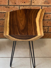 Load image into Gallery viewer, Live Edge Wooden Side Table / Corner Table / Plant or book Stand Raintree Wood
