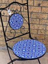 Load image into Gallery viewer, Outdoor Table And Chairs Set Mosaic Bistro Setting Balcony Garden Furniture 3pcs _Blue
