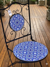 Load image into Gallery viewer, Outdoor Table And Chairs Set Mosaic Bistro Setting Balcony Garden Furniture 3pcs _Blue
