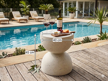 Load image into Gallery viewer, Side table 40 cm diameter mushroom shaped-white or black options-indoor or outdoor
